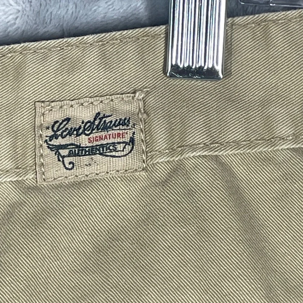 Levi Strauss Signature Mens Cargo Shorts Khaki Tan Cotton Twill W29 C29